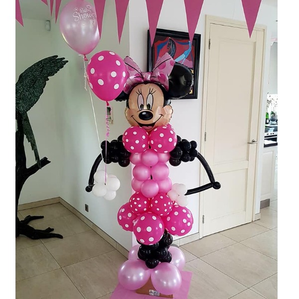 Minnie Mouse pilaar van ballonnen